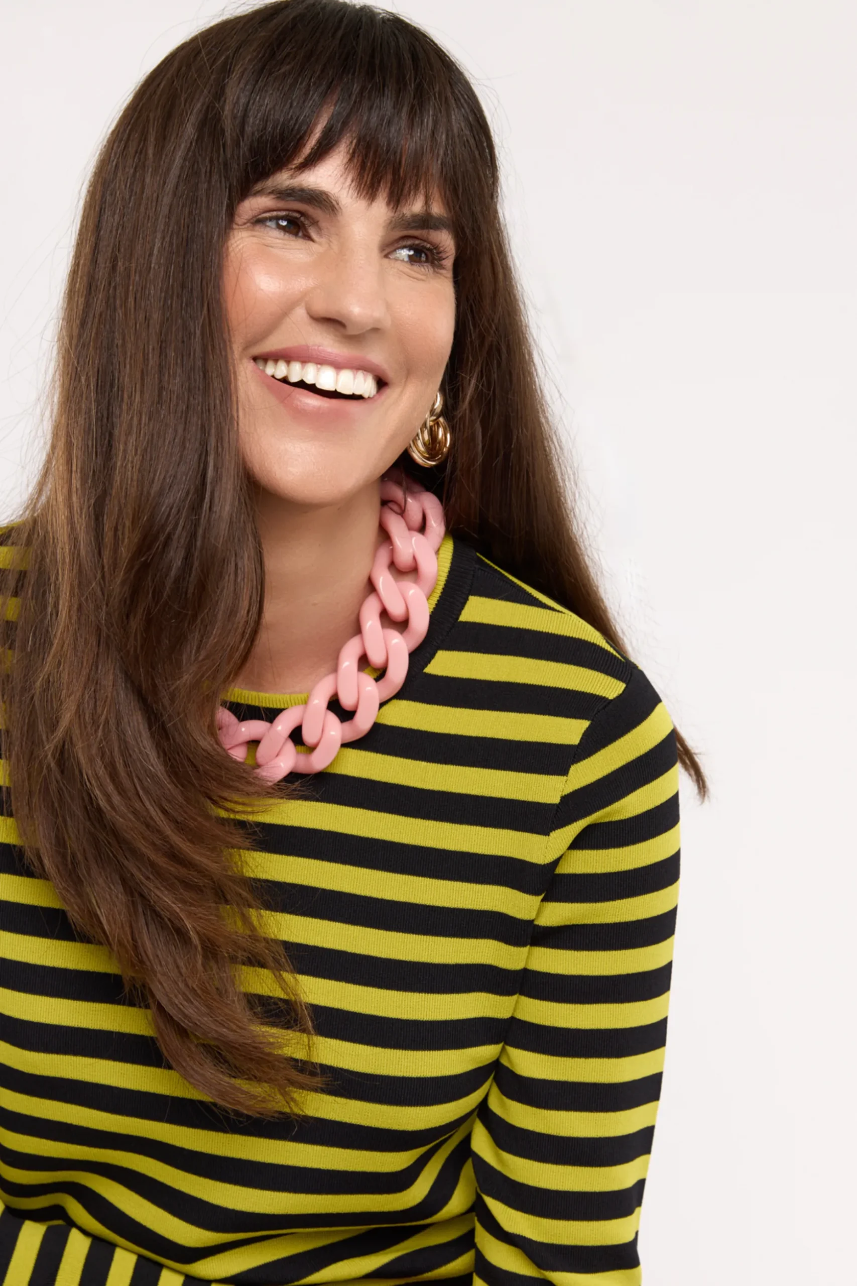Luna stripe pullover - black/lime