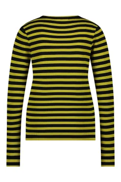 Luna stripe pullover - black/lime