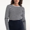 Luna stripe pullover - dark blue/off white