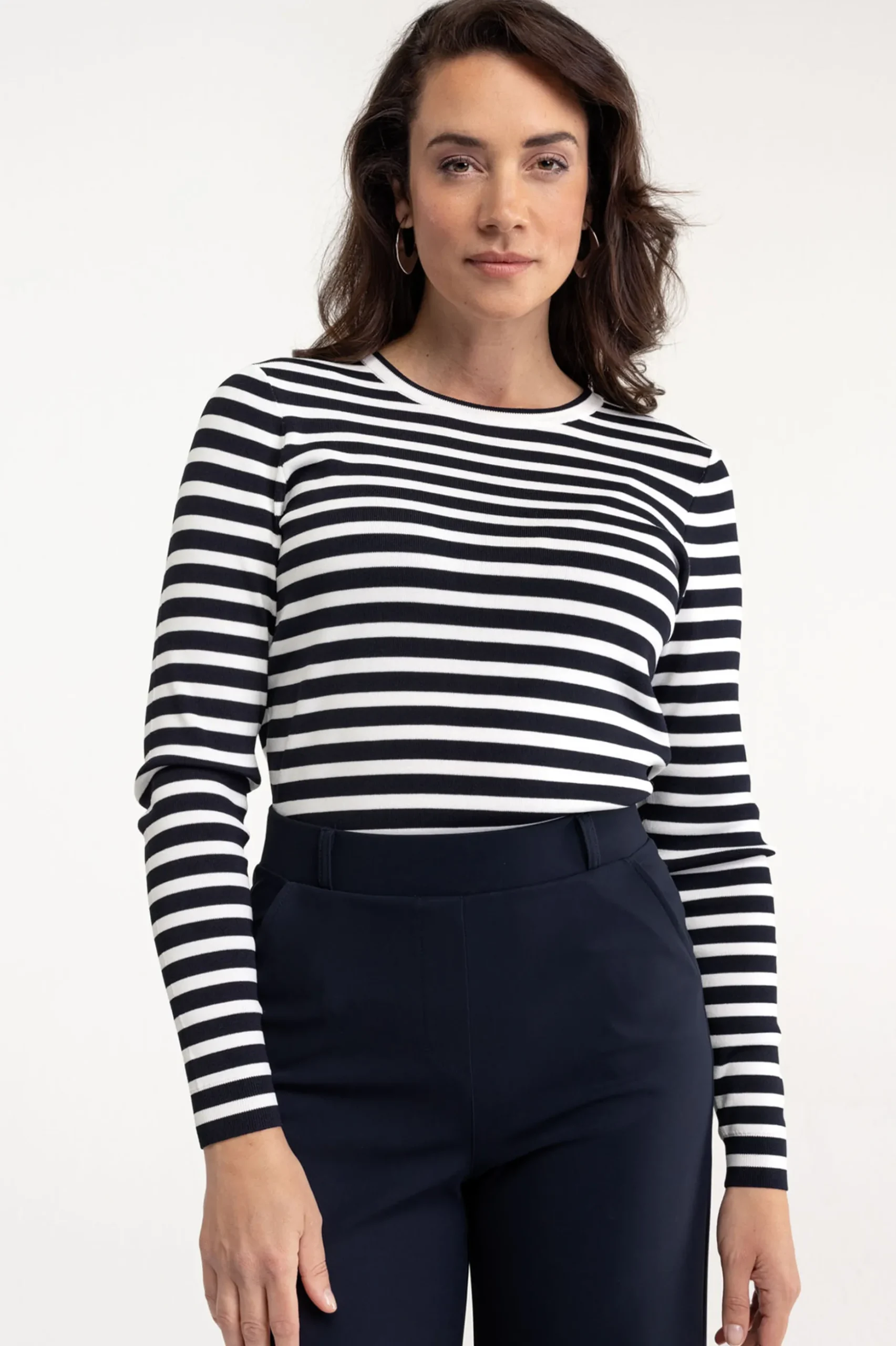 Luna stripe pullover - dark blue/off white