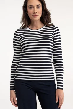 Luna stripe pullover - dark blue/off white