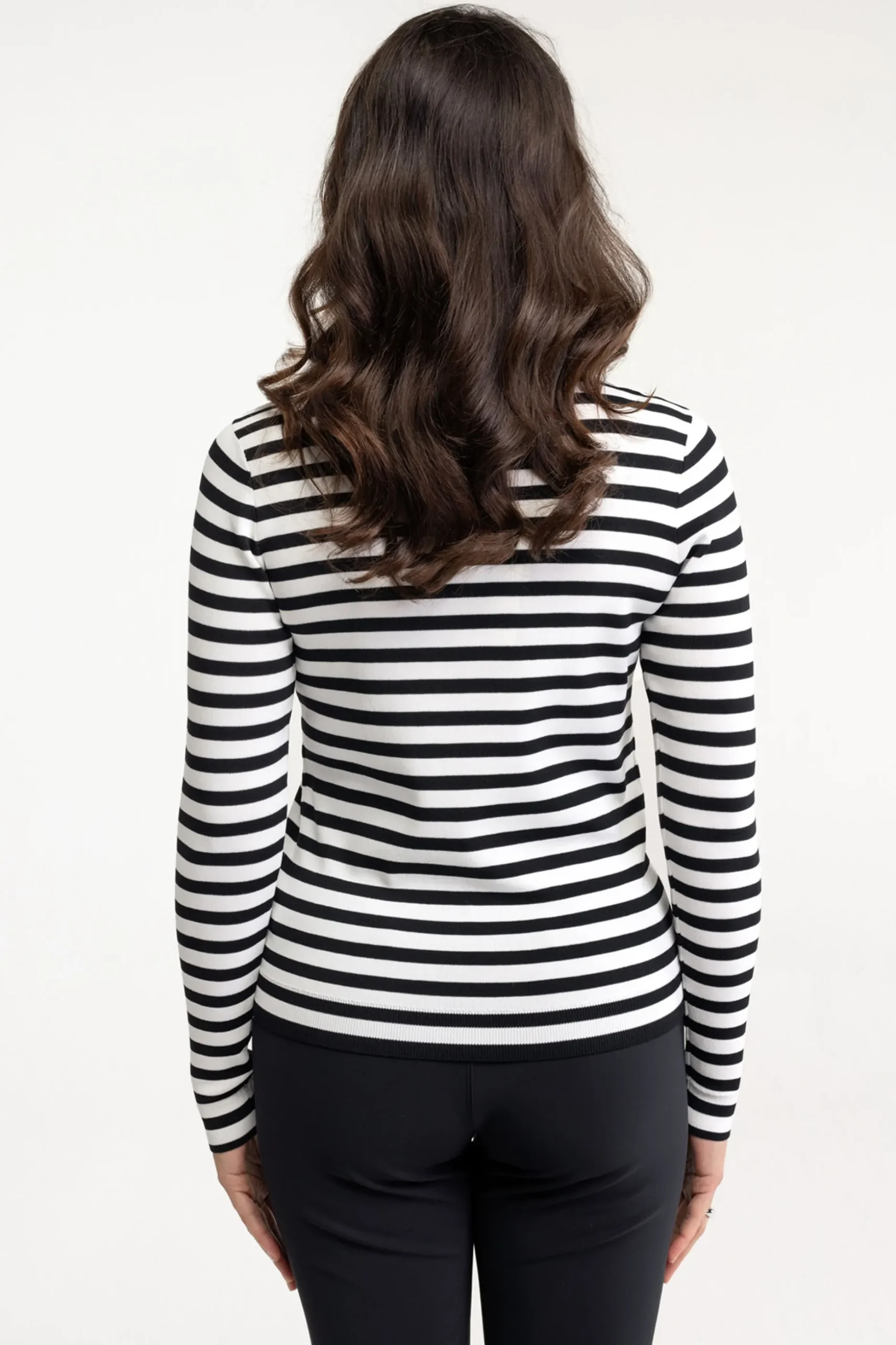 Luna stripe pullover - off white/black