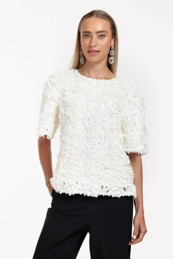 Madison flower top - off white