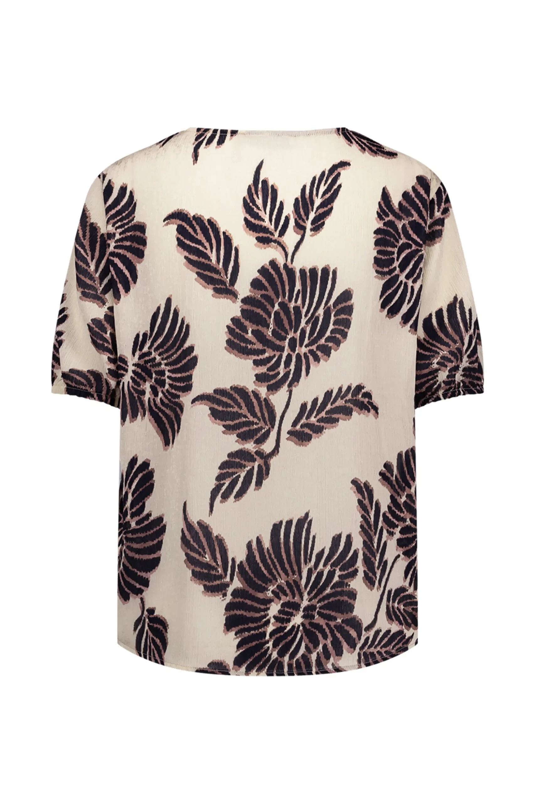 Maite flower crepe top - kit/chocolate