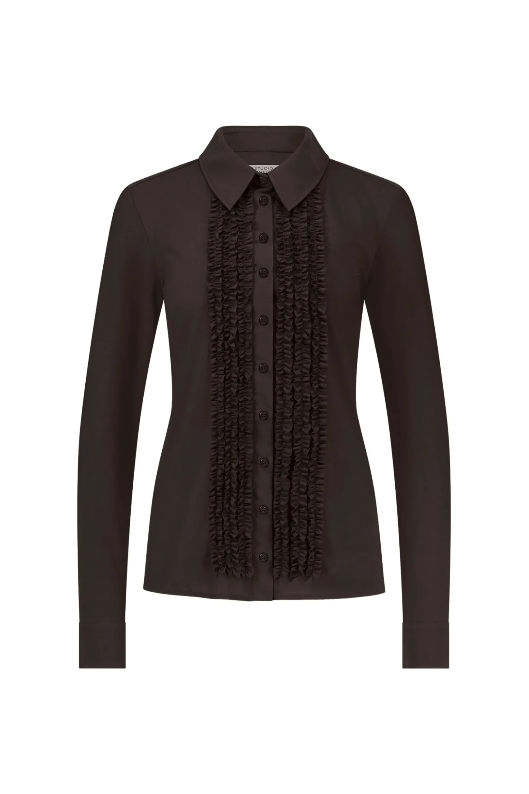 Mallory ruffle blouse - espresso