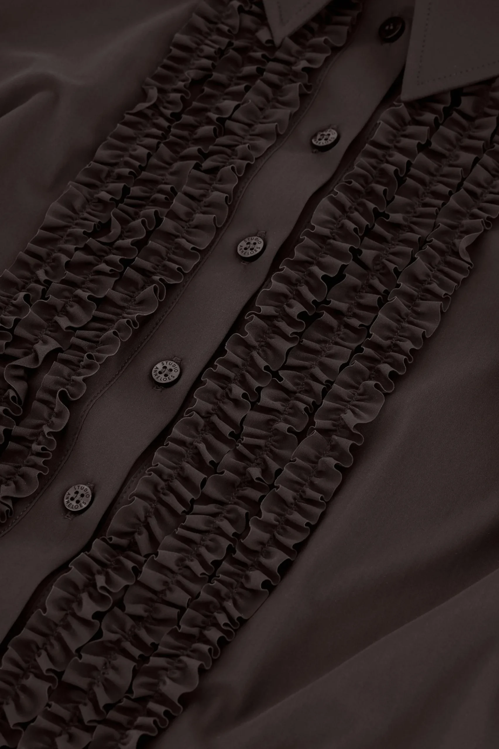 Mallory ruffle blouse - espresso