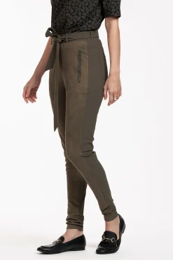 Margot faux suede trousers - new army