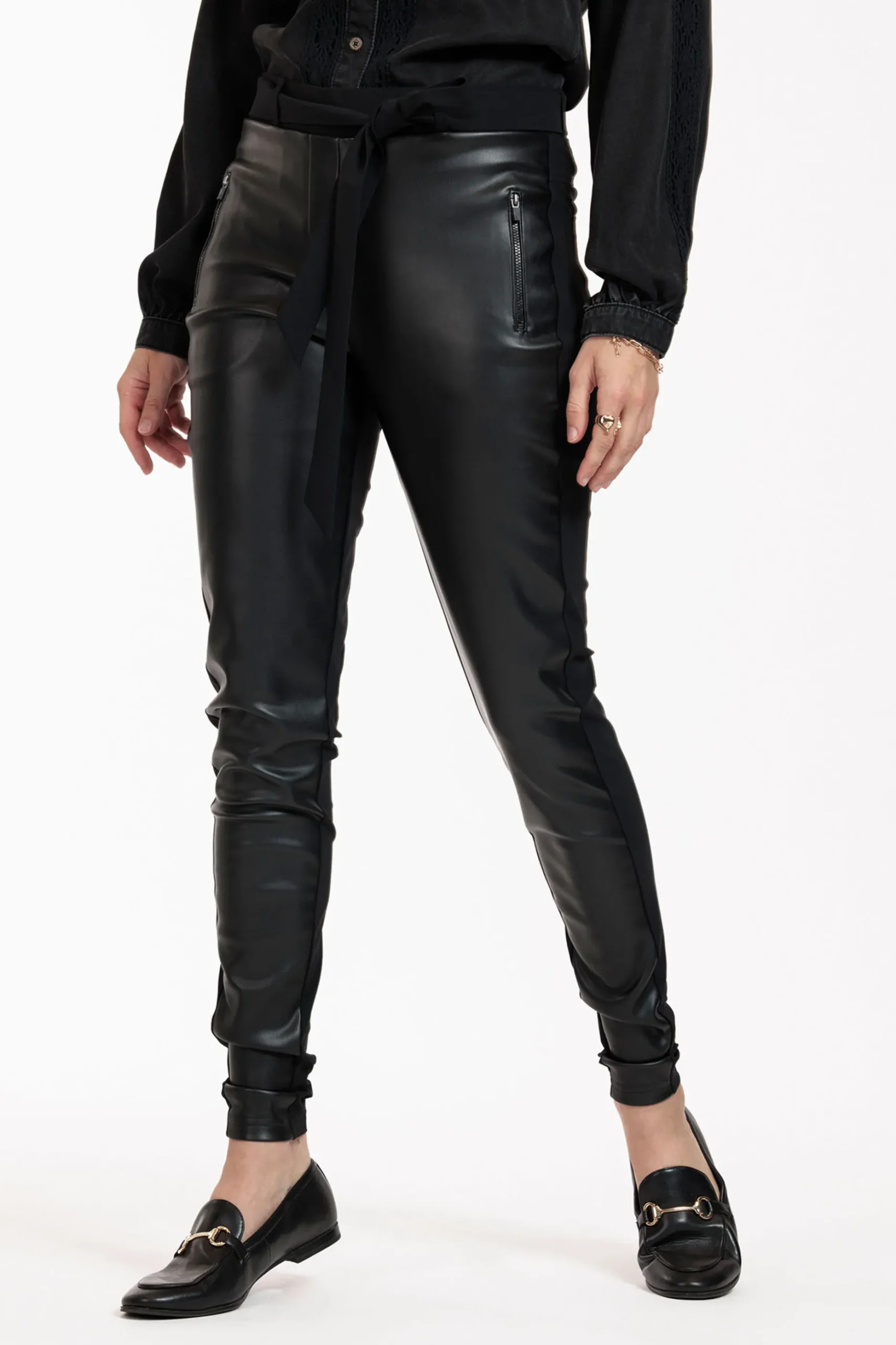 Margot leather trousers - black