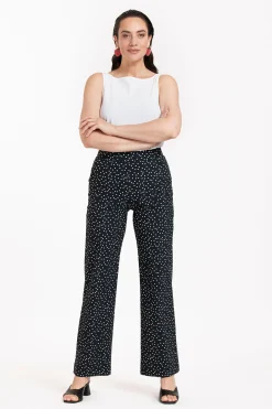 Marilon irr dots trousers - black/off white