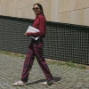 Marilon leaves trousers - darkblue/merlot