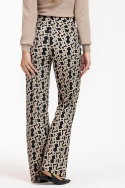 Marilon signature trousers - latte/black