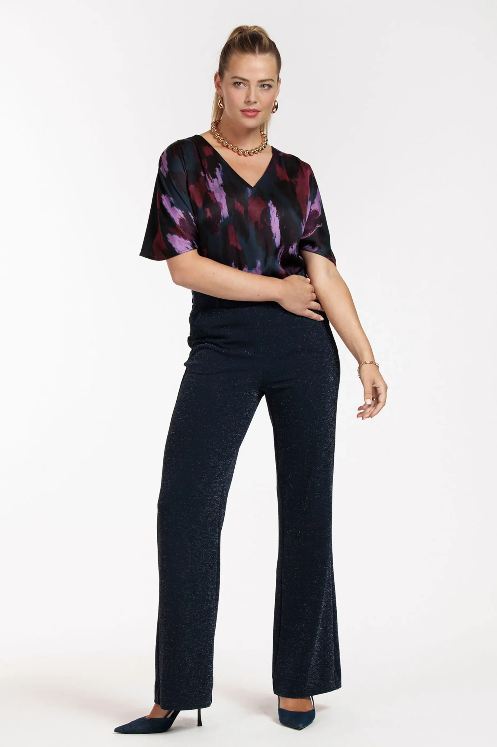Marilon sparkle trousers - dark blue