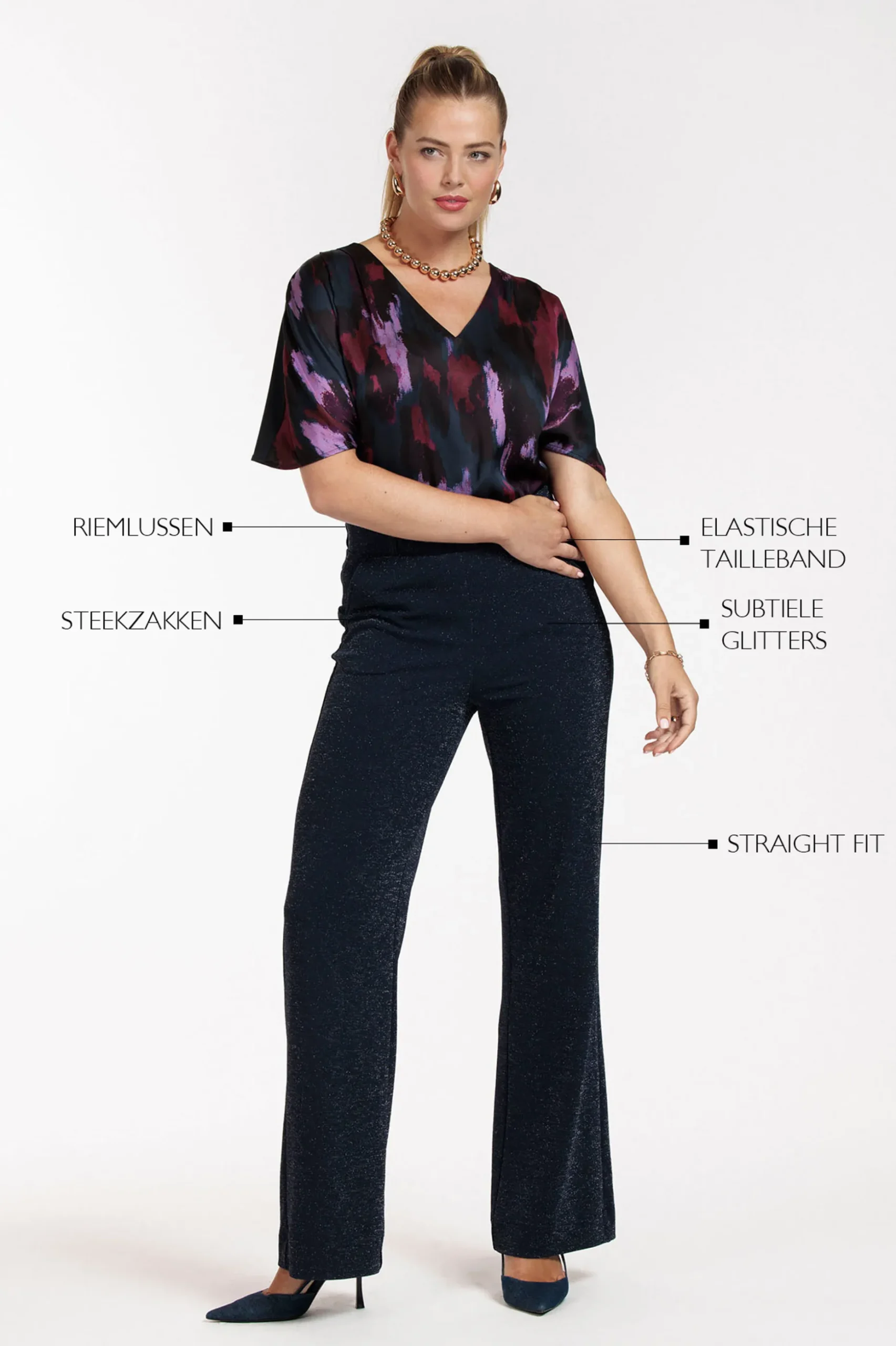 Marilon sparkle trousers - dark blue