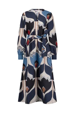 Marin tulip poplin dress - multi color