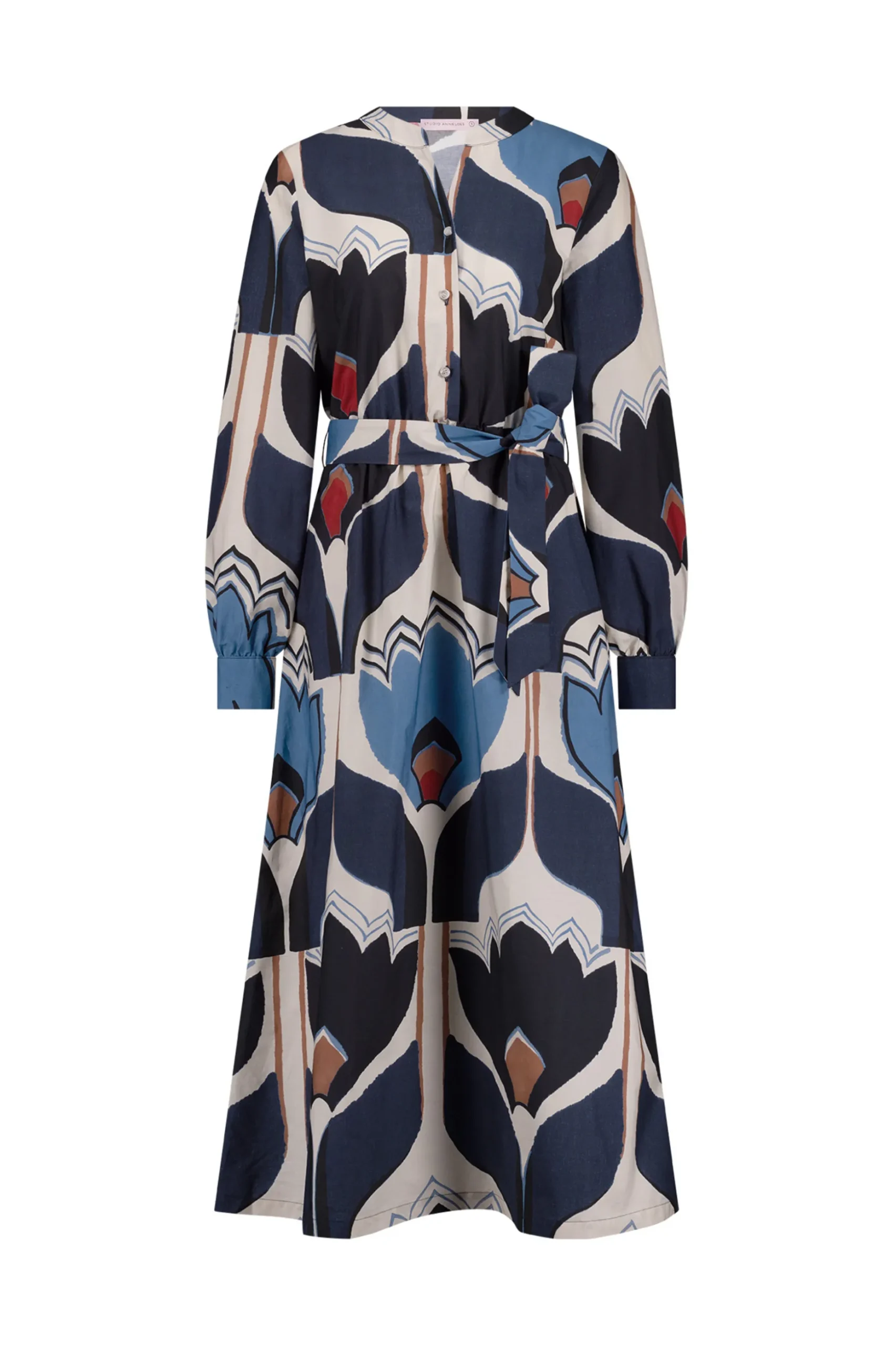 Marin tulip poplin dress - multi color