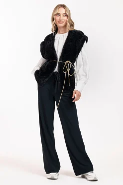 Marly fluffy waistcoat - dark blue
