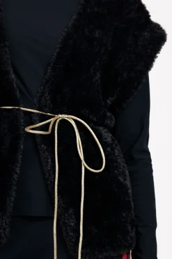 Marly fluffy waistcoat - dark blue