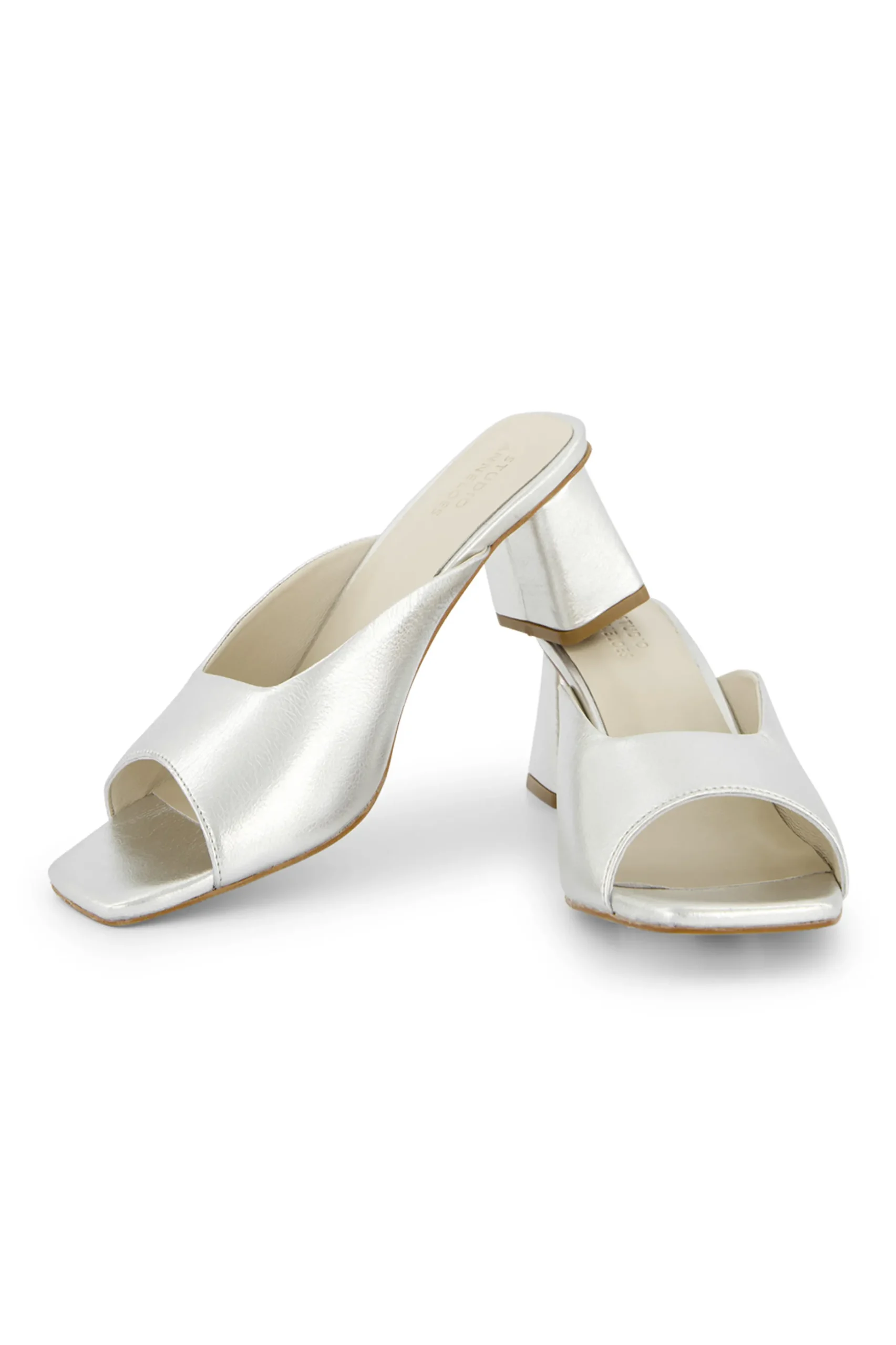Maureen mid heel sandals - silver