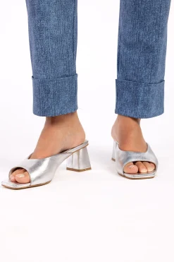 Maureen mid heel sandals - silver
