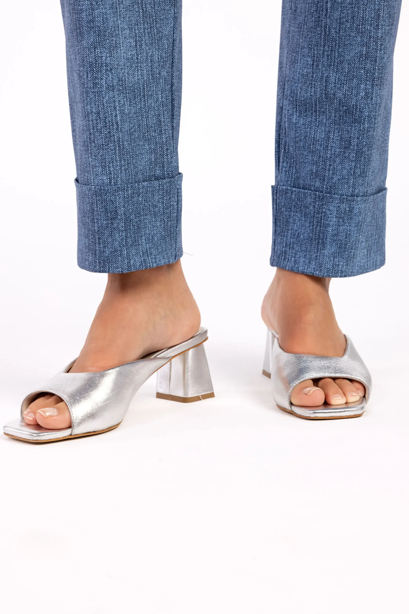 Maureen mid heel sandals - silver