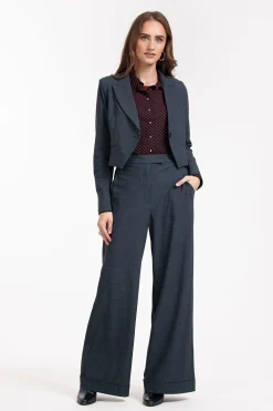 Mavy woven look blazer - midnight blue