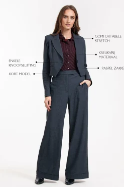 Mavy woven look blazer - midnight blue