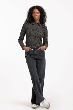 Mies triangles blouse - black/new army