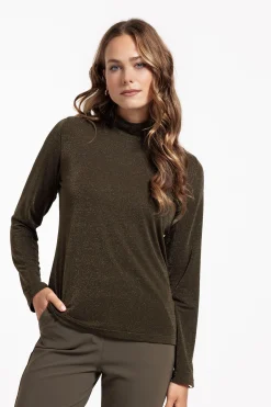 Miki glitter top - new army