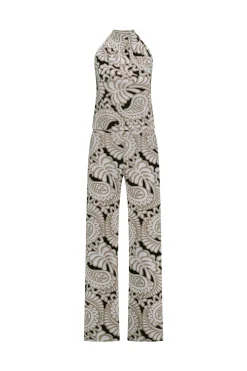 Monica paisley jumpsuit - offwhite/clay