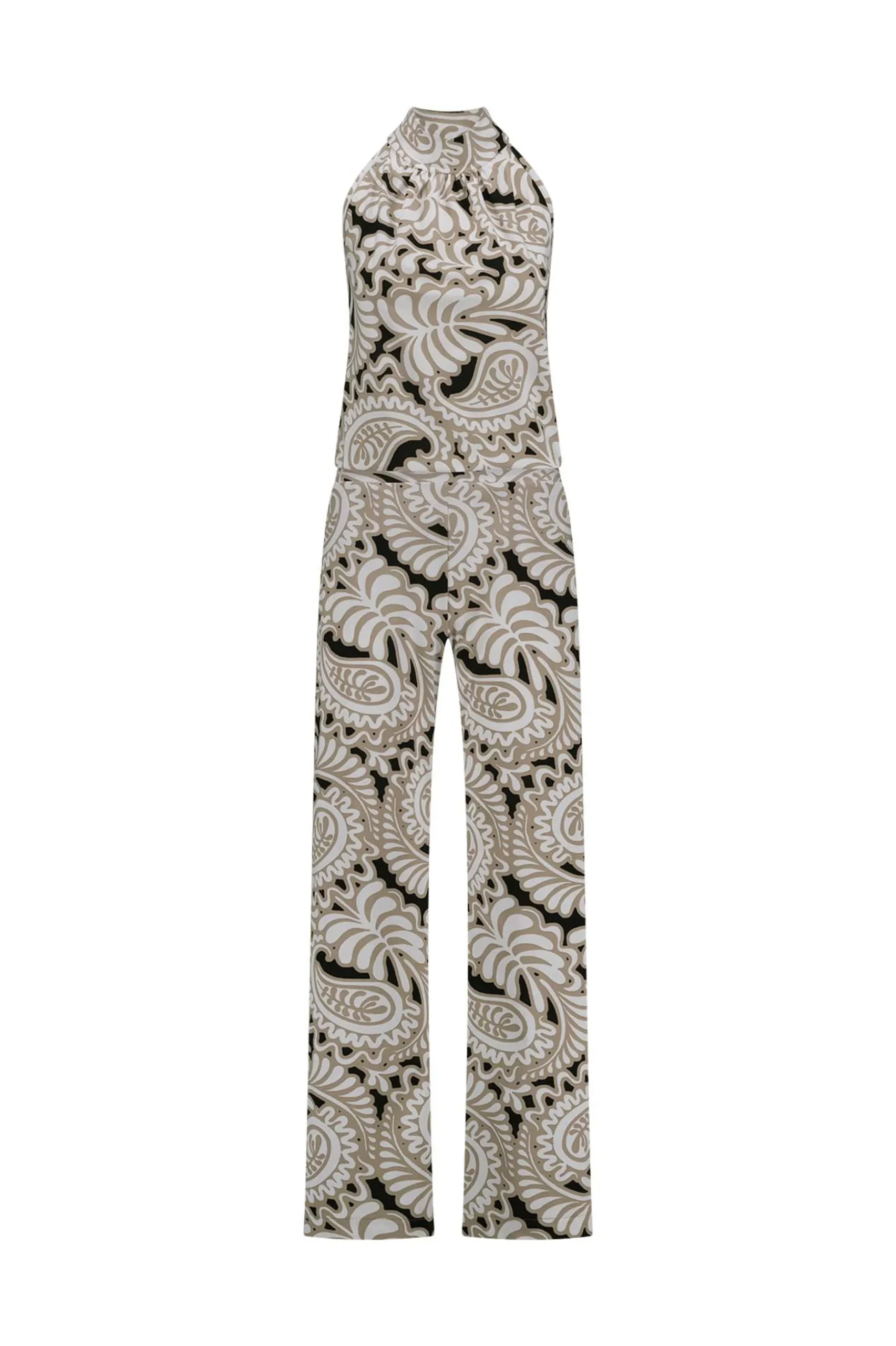 Monica paisley jumpsuit - offwhite/clay