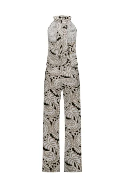Monica paisley jumpsuit - offwhite/clay