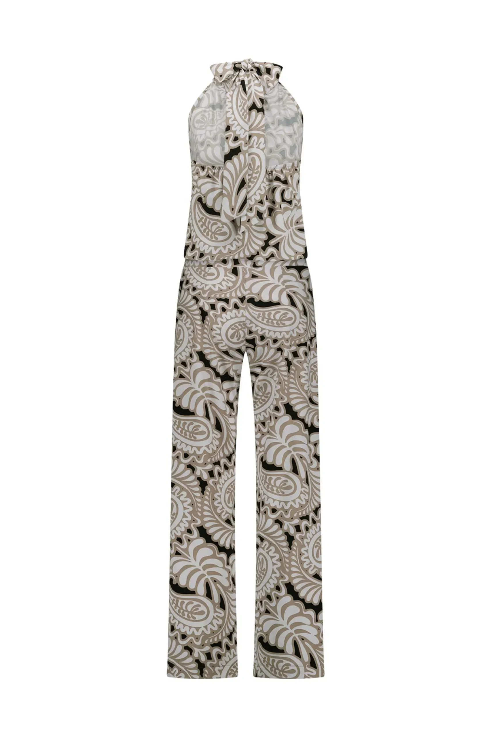Monica paisley jumpsuit - offwhite/clay