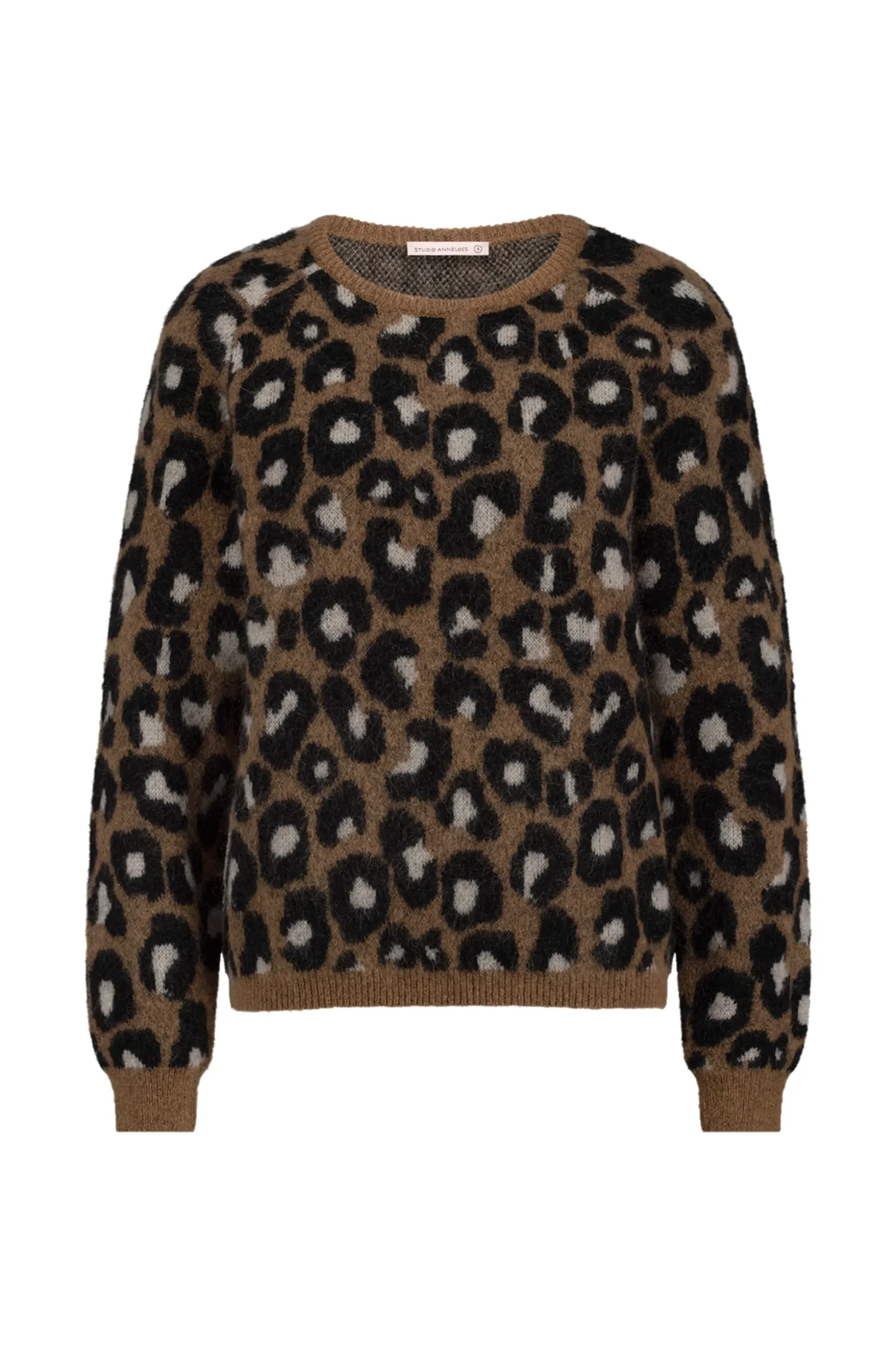 Nino mohair leopard pullover - chocolate/black