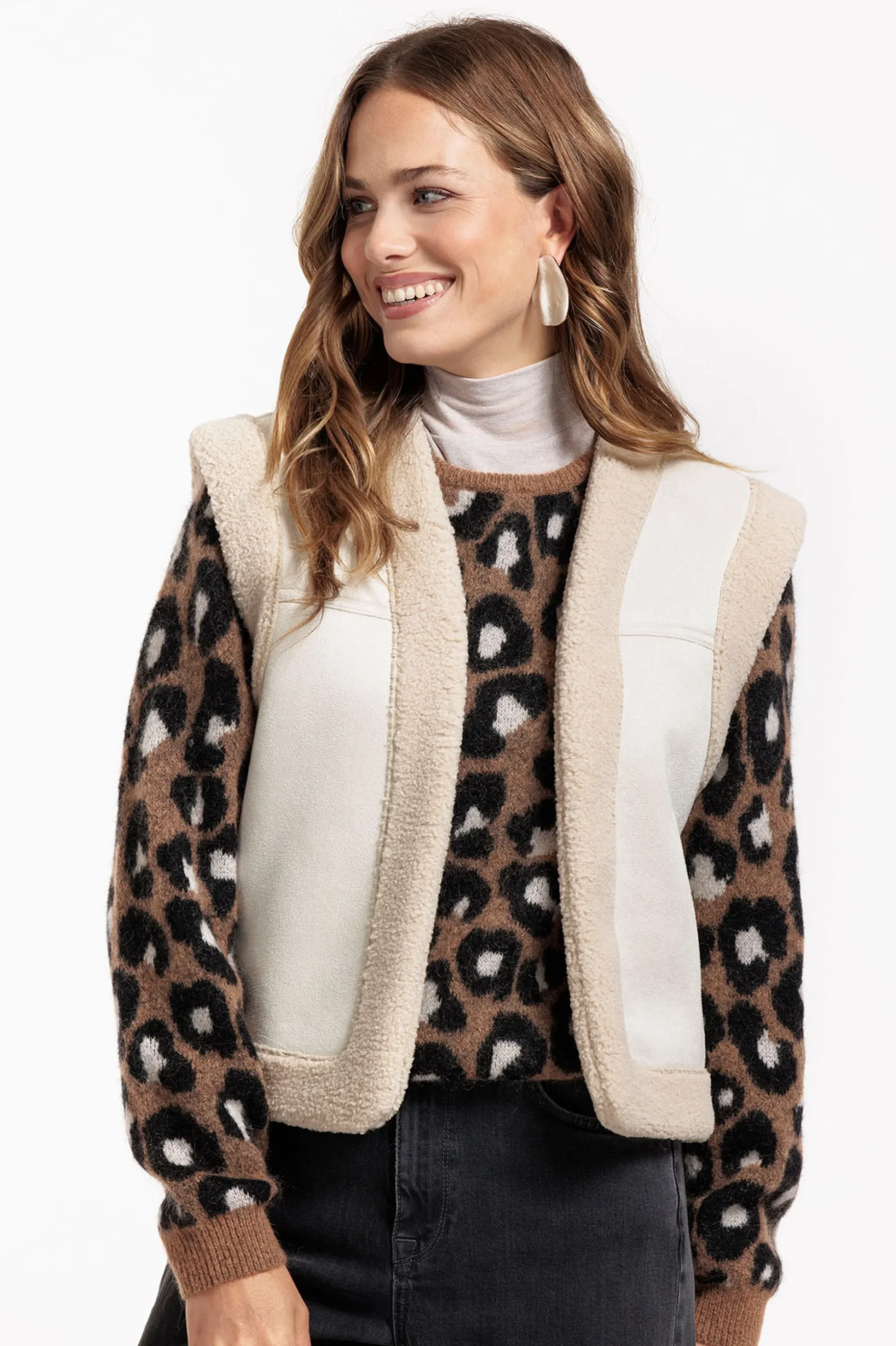 Nino mohair leopard pullover - chocolate/black