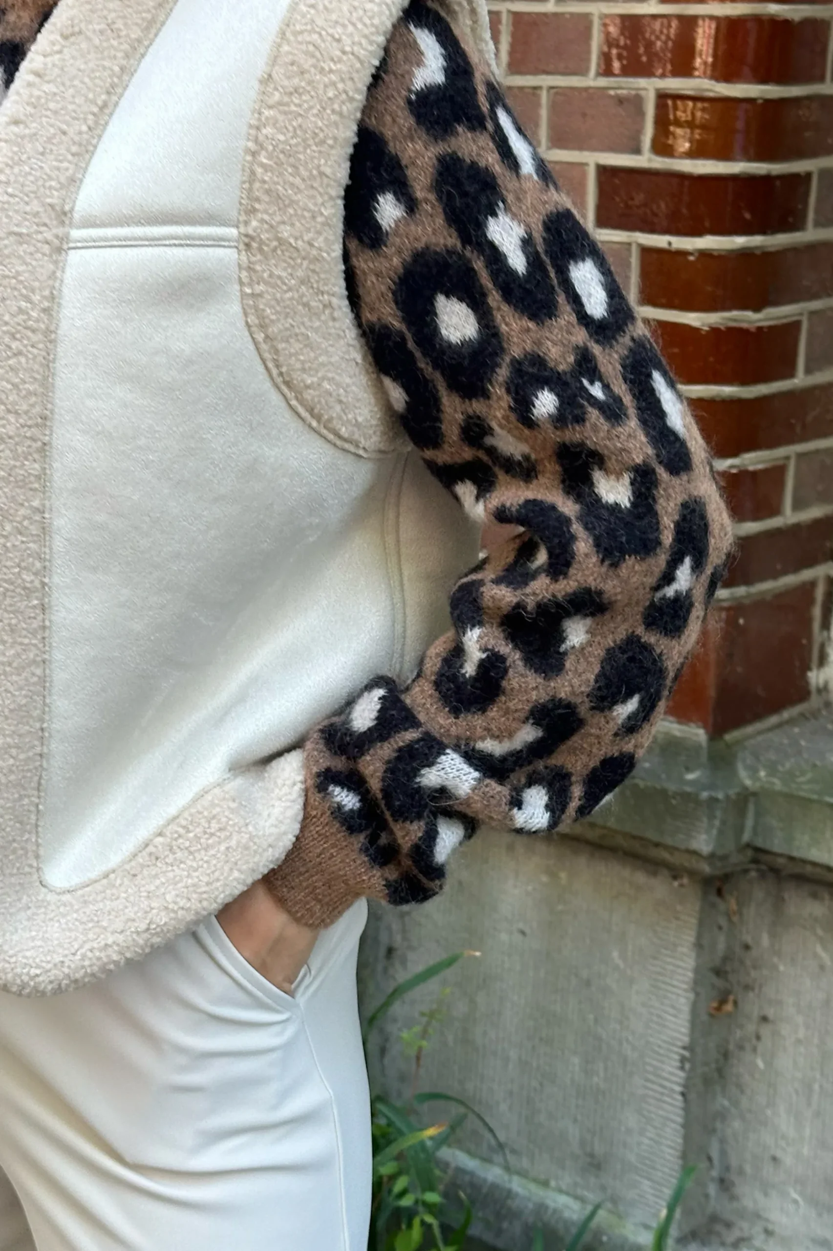 Nino mohair leopard pullover - chocolate/black