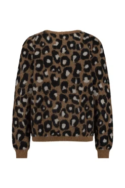 Nino mohair leopard pullover - chocolate/black