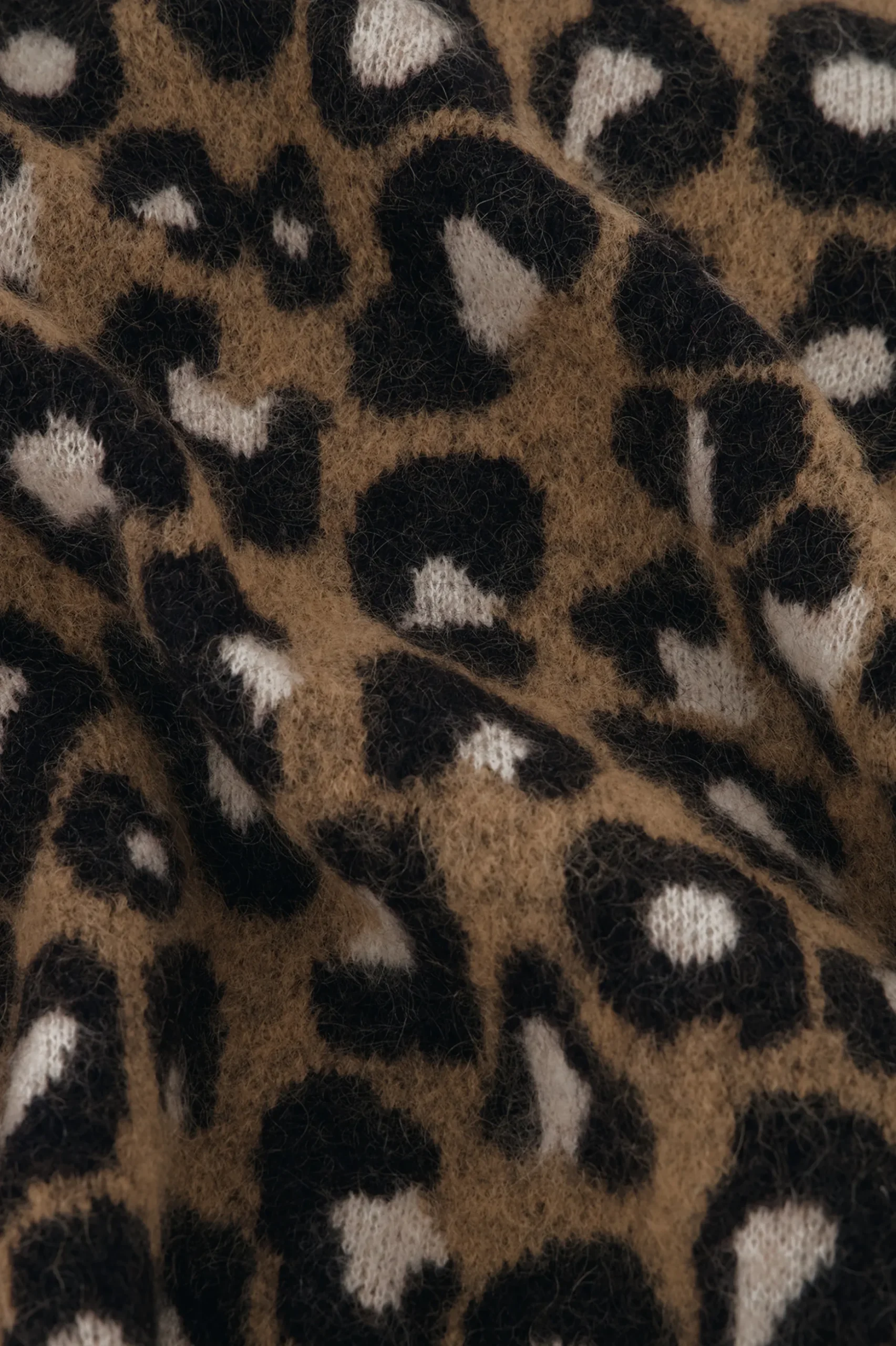 Nino mohair leopard pullover - chocolate/black