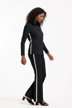 Noa flair tape trousers - black