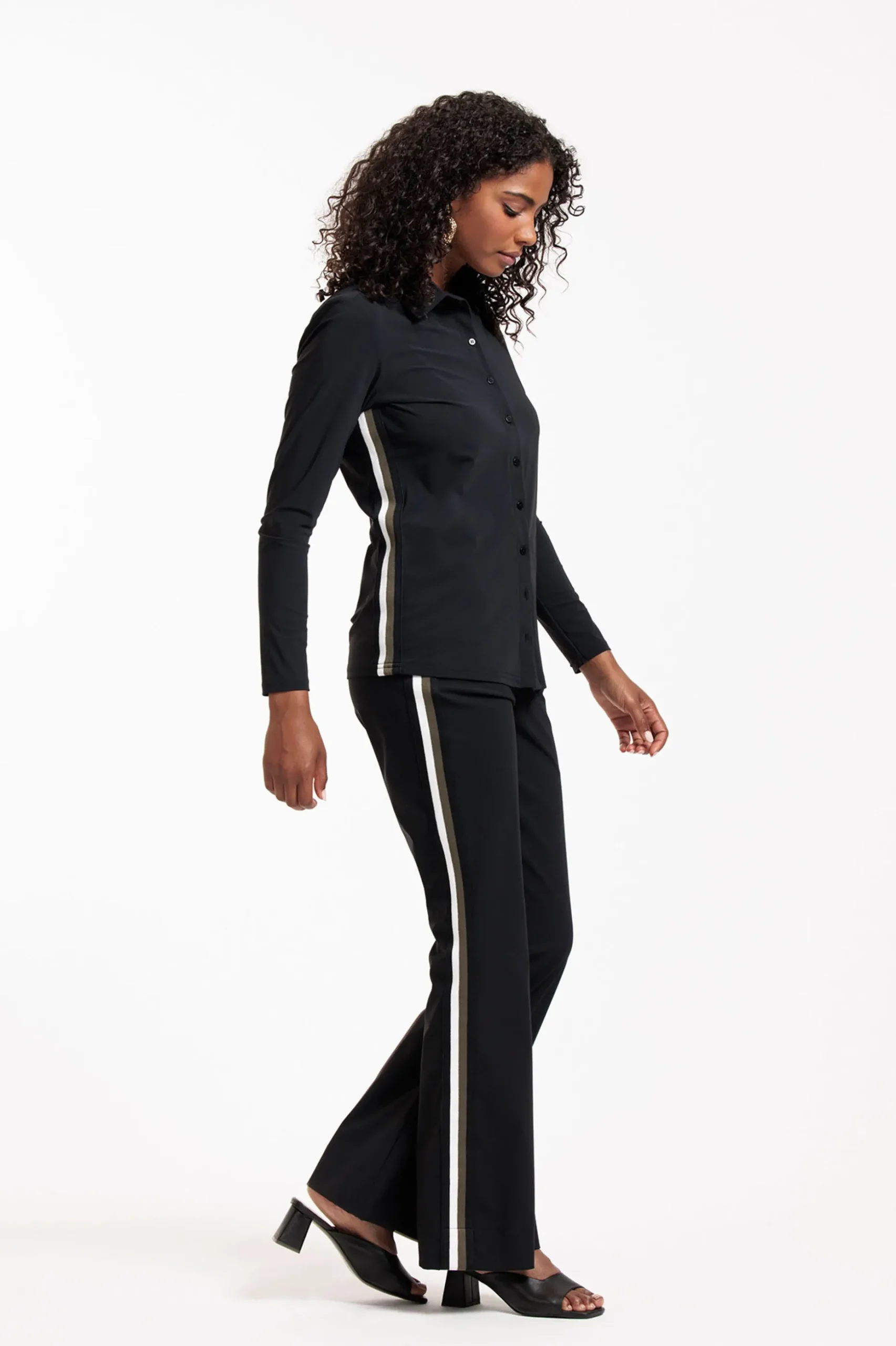 Noa flair tape trousers - black