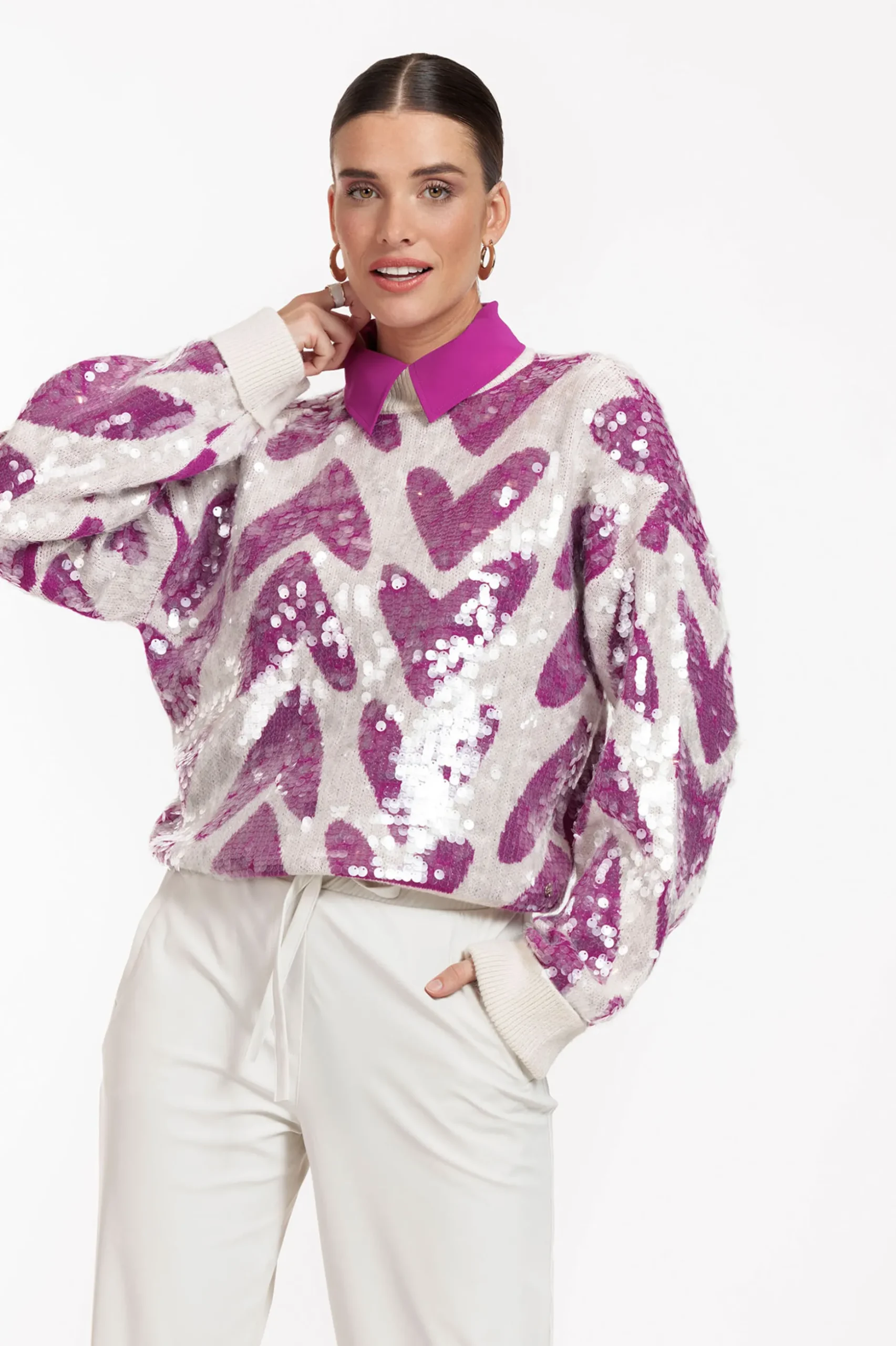 Noah Heart pullover - Kit/magenta