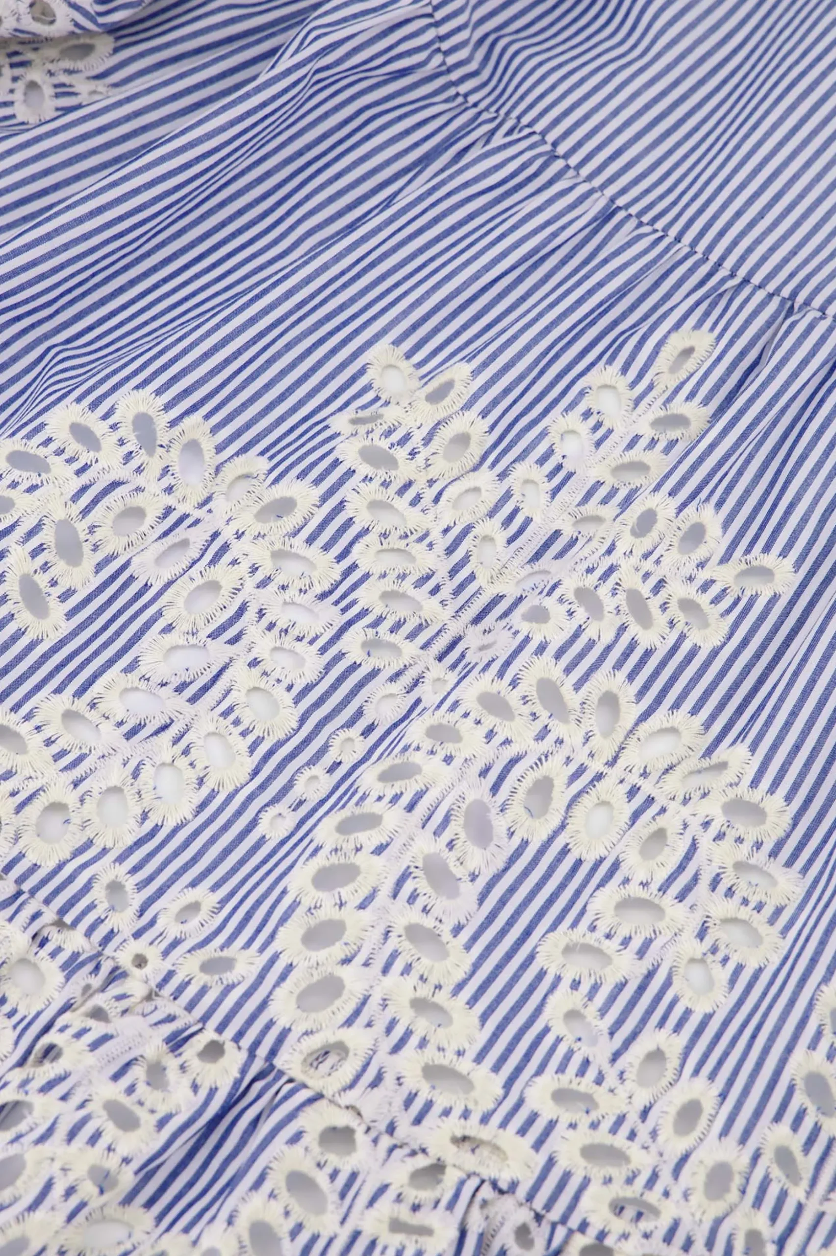 Nola embroidery skirt - light blue/ecru