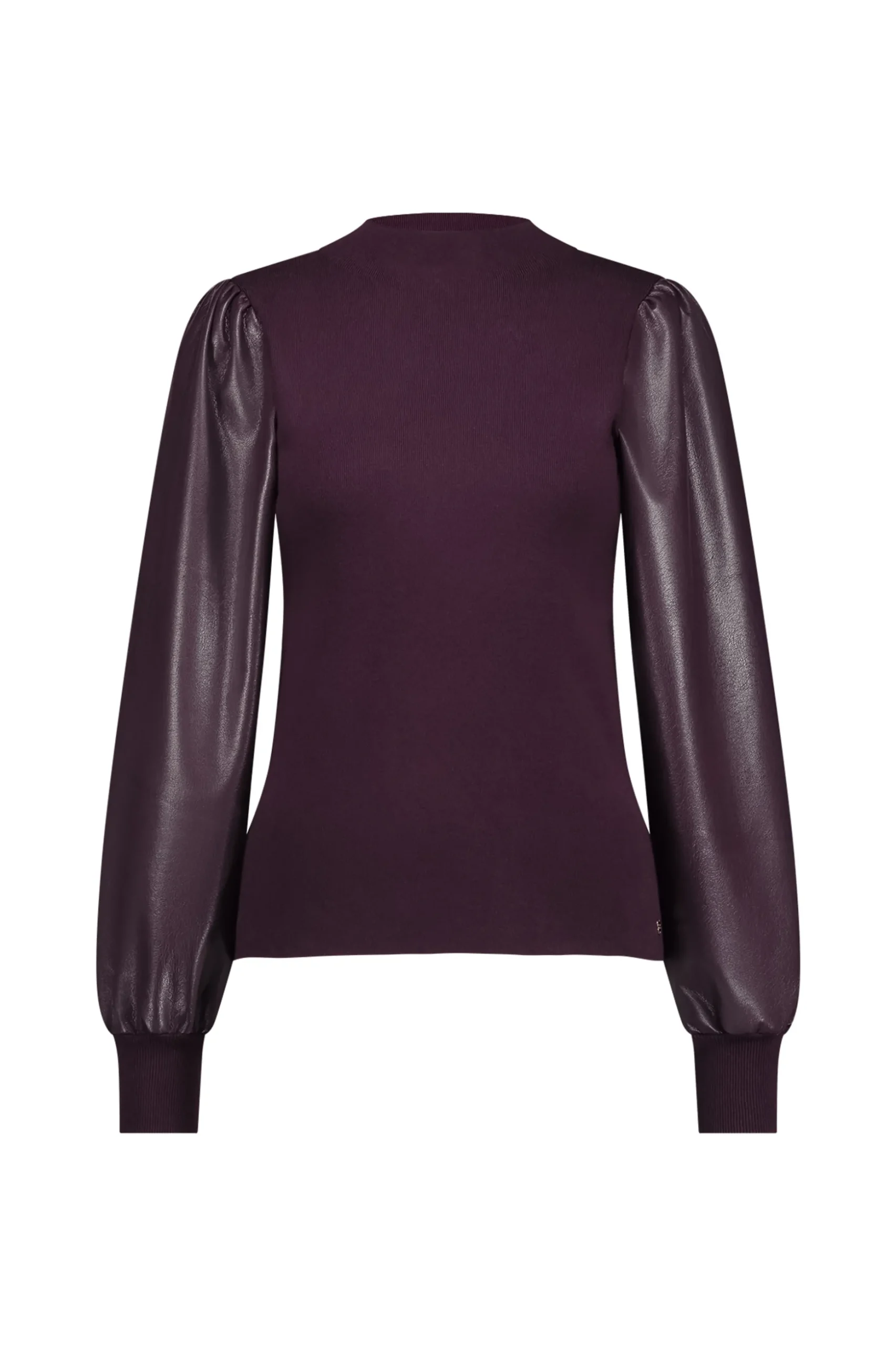 Noortje faux leather pullover - blackberry