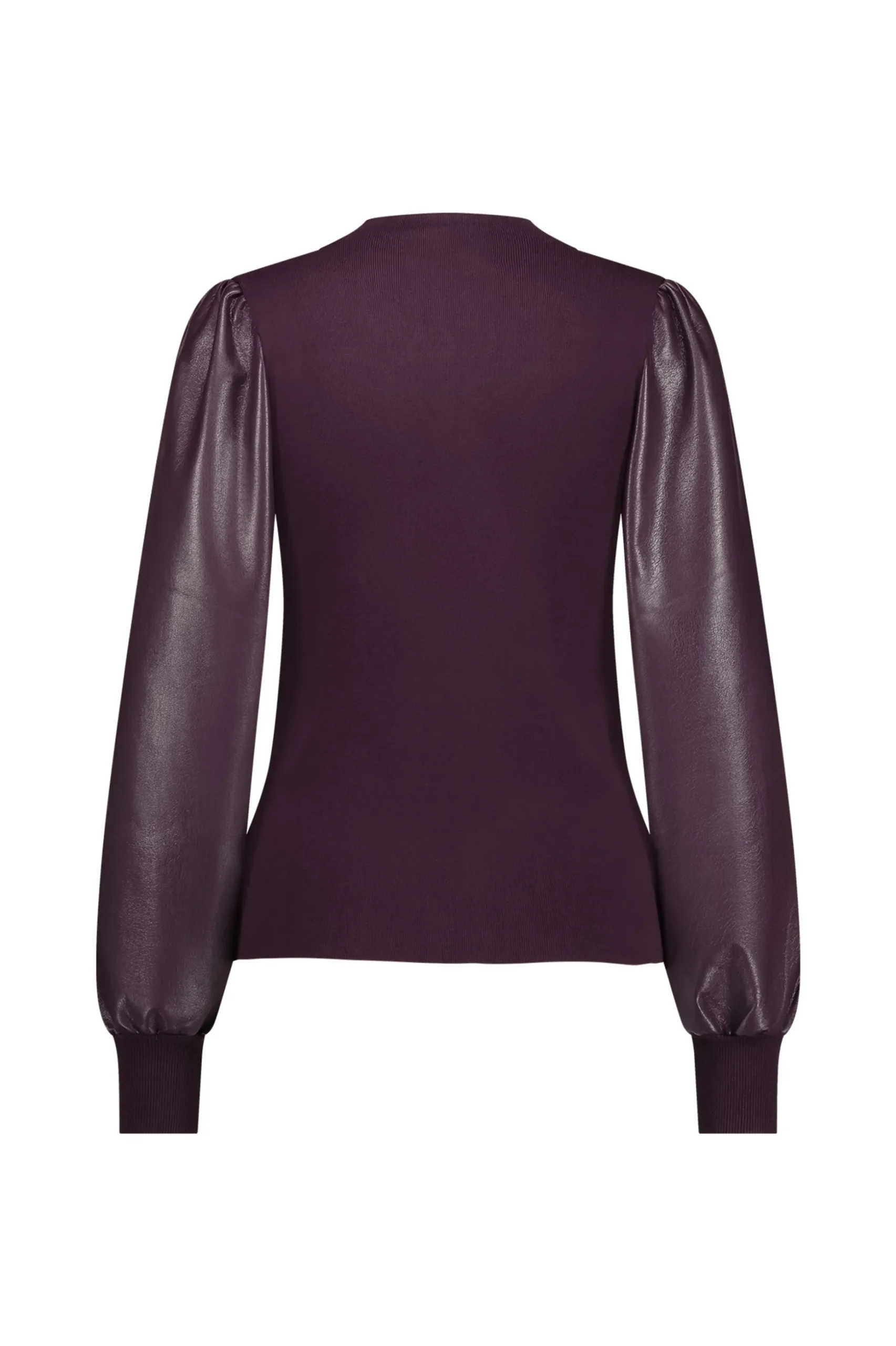 Noortje faux leather pullover - blackberry
