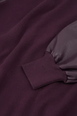 Noortje faux leather pullover - blackberry