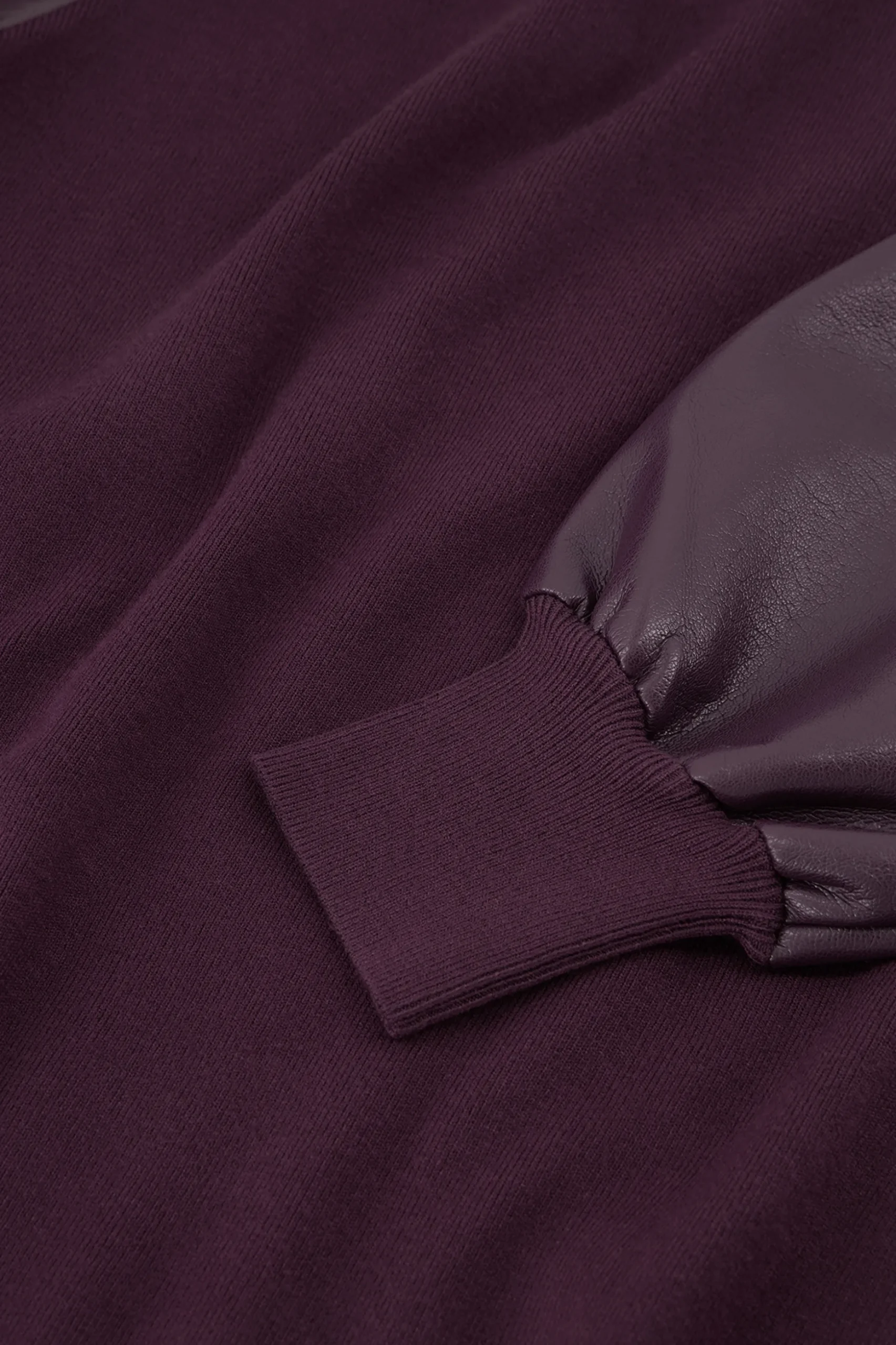 Noortje faux leather pullover - blackberry
