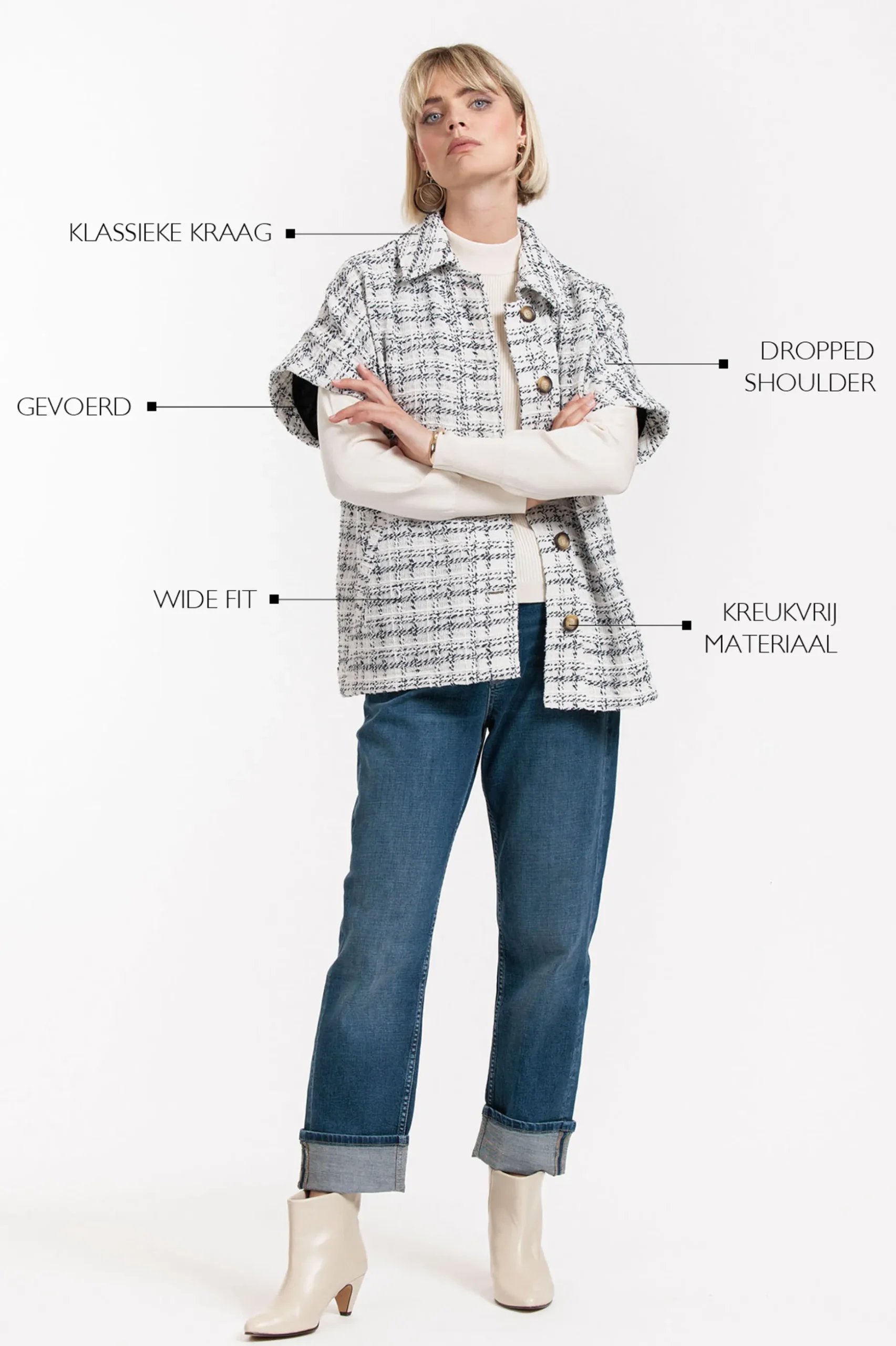 Norah tweed waistcoat - kit/dark blue