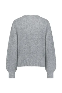 Nour flower pullover - grey melange