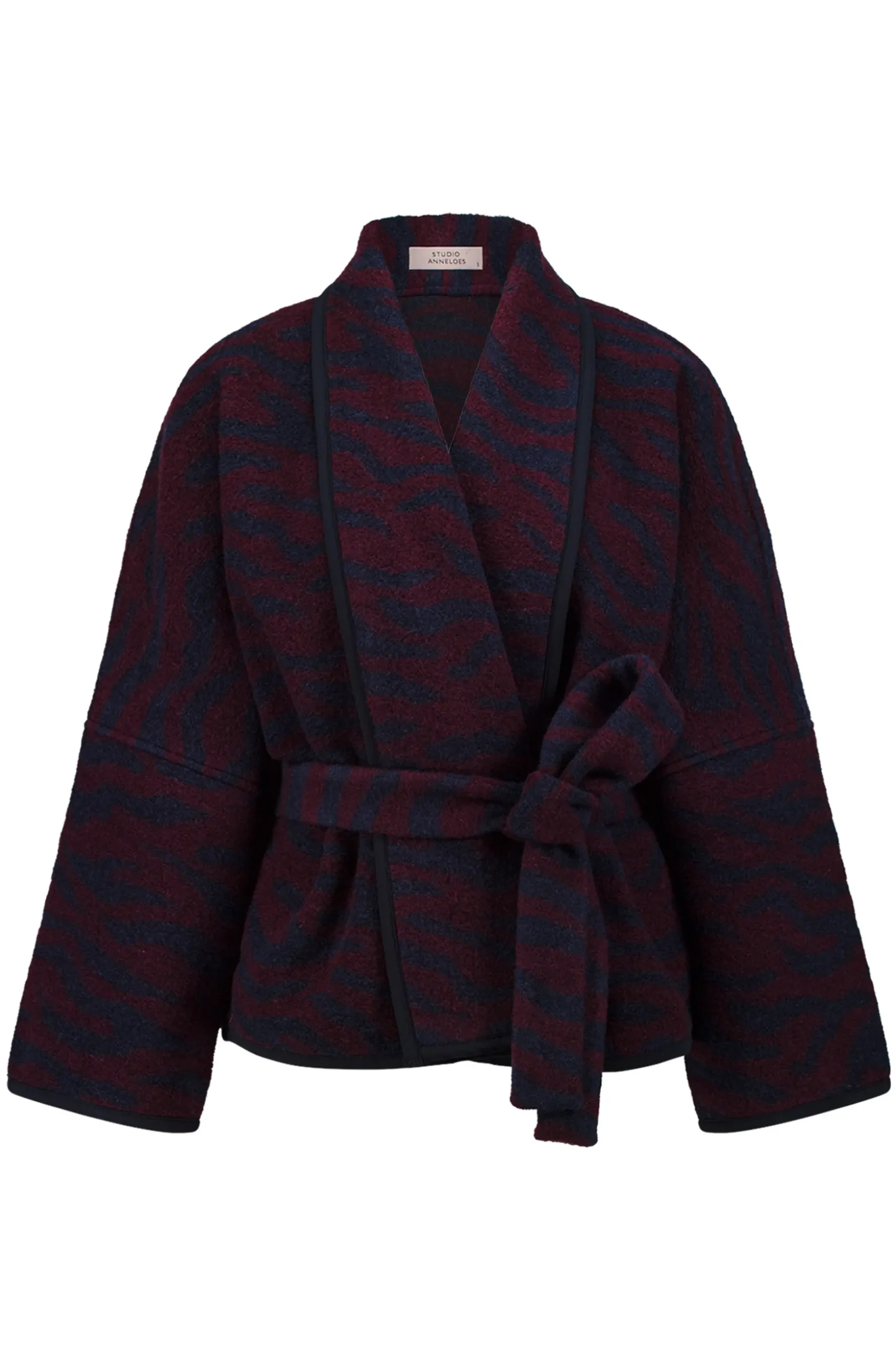 Oralee wool zebra jacket - dark blue/blackberry