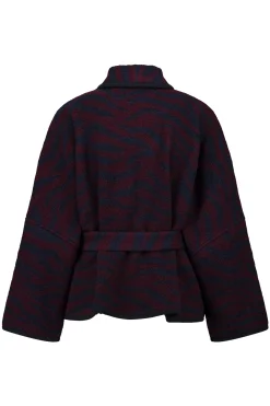 Oralee wool zebra jacket - dark blue/blackberry