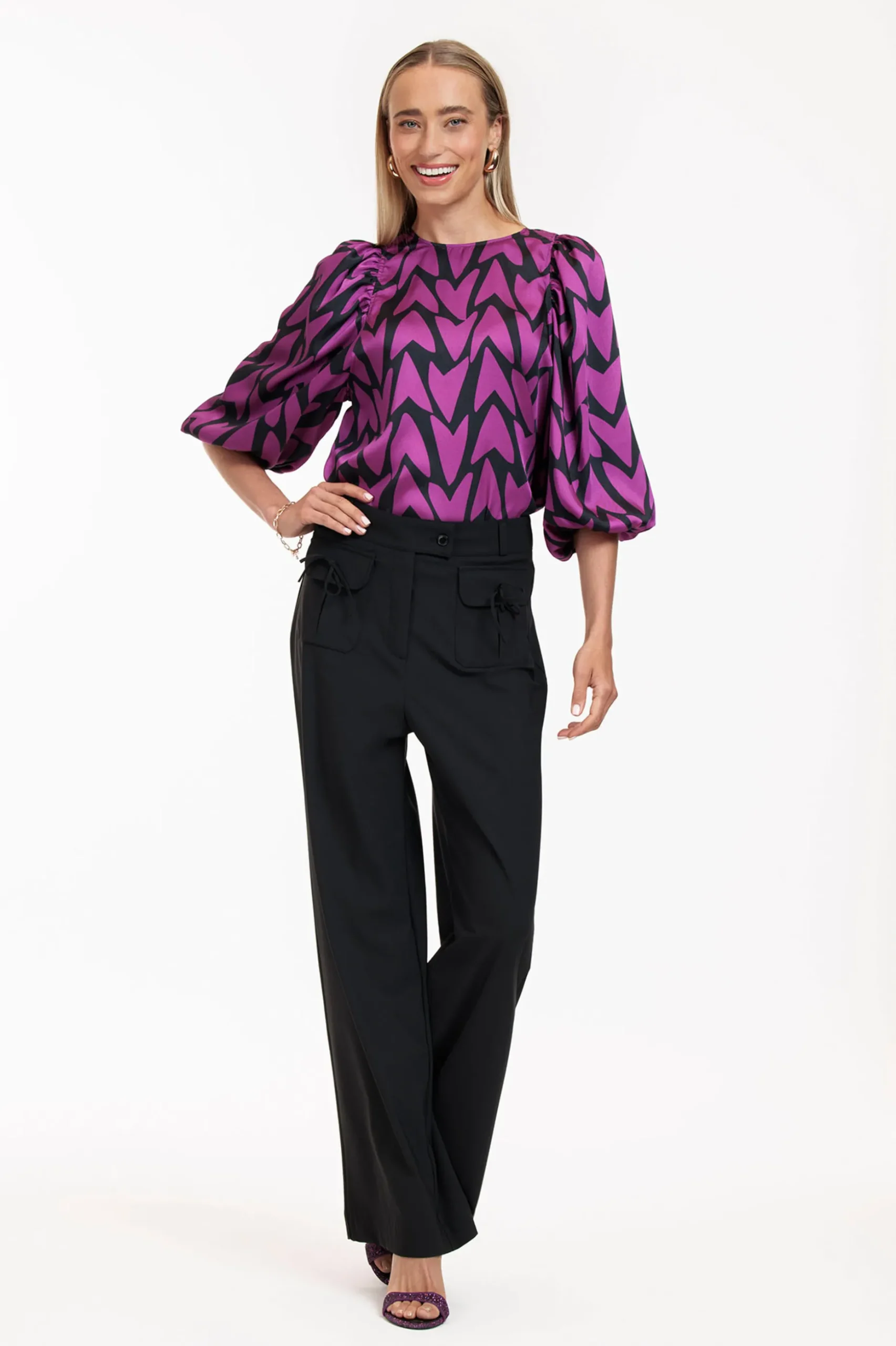 Philou 2way love top - black/magenta